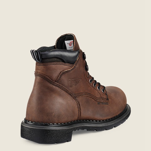 Red Wing Safety Boots Supersole® - 6-inch Waterproof Toe Metguard - Brown/Black - Mens ZOE897361